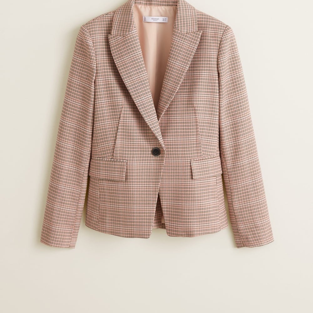 Micro houndstooth suit blazer
